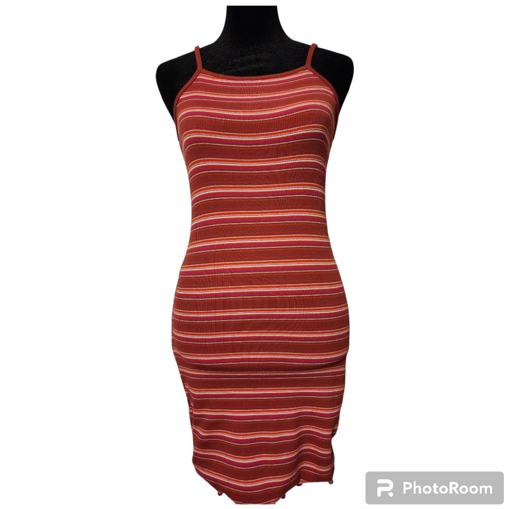 Wild Fable Ribbed Striped Bodycon Tank Dress